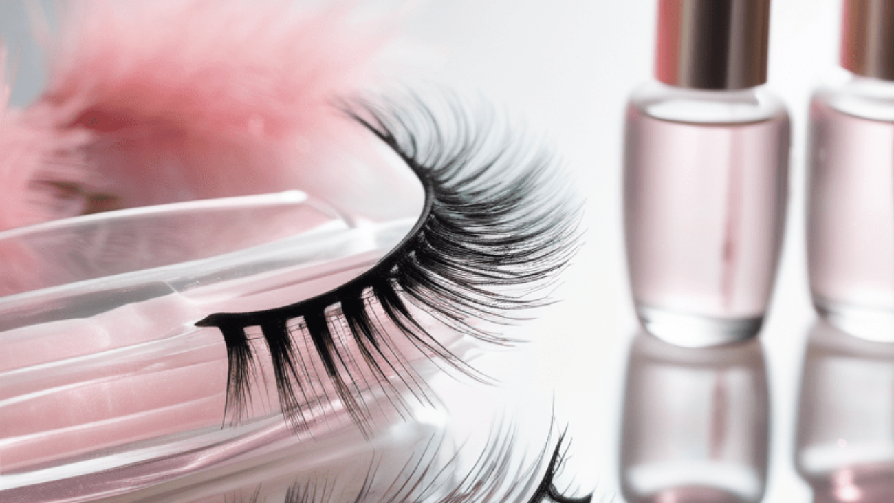 lash tech prepairing lashes and eyelash extension glue